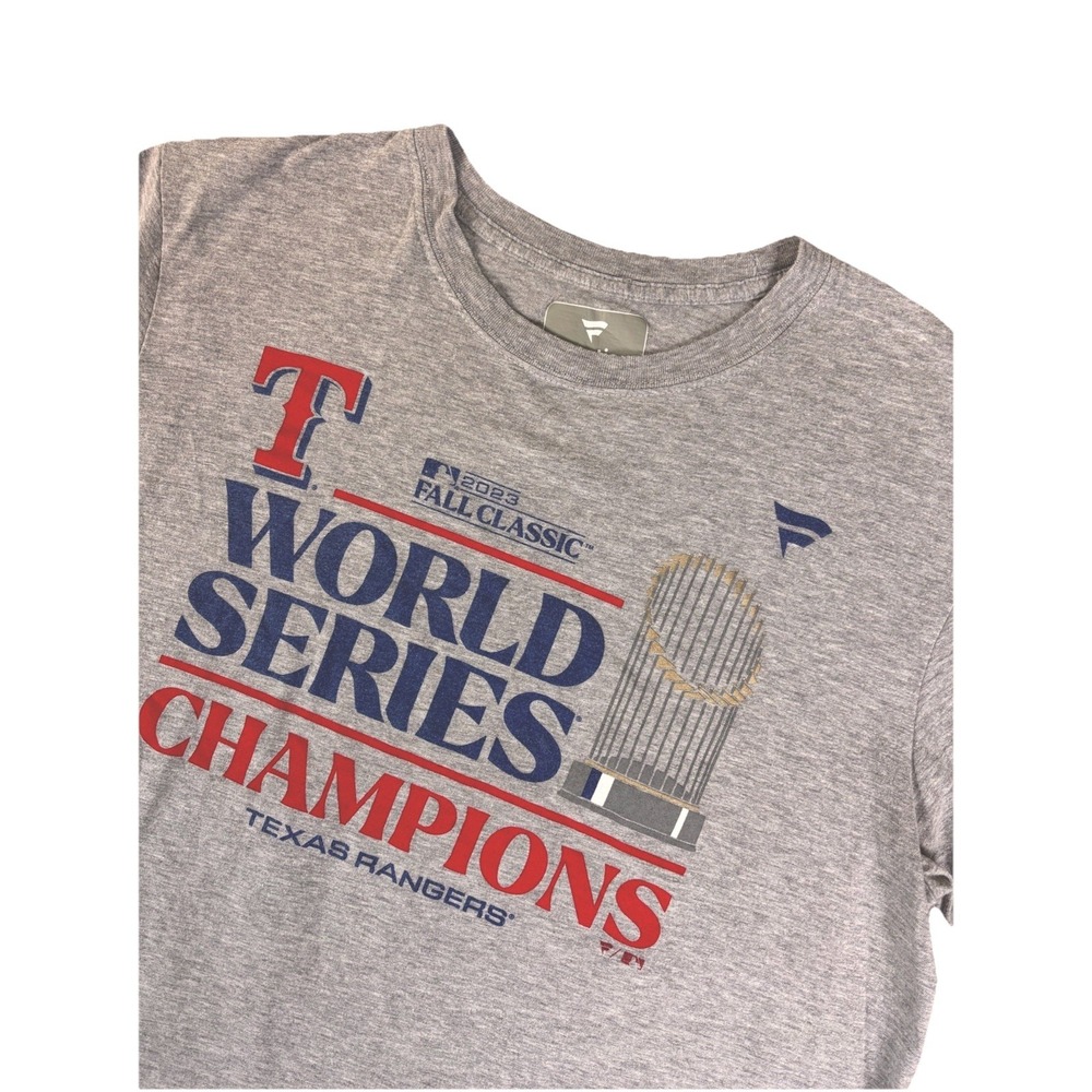 Texas Rangers 2023 World Series Champions T Shirt Mens Large MLB Fall Classic